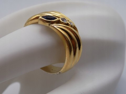 Piękny damski srebrny, pozłacany pierścionek/obrączka CYRKONIE roz. 26/27