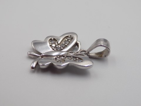 Piękny srebrny wisiorek/zawieszka MOTYL cyrkonie srebro rodowane biżuteria