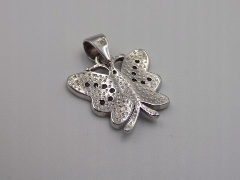 Piękny srebrny wisiorek/zawieszka MOTYL cyrkonie srebro rodowane biżuteria