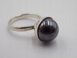 Piękny stary srebrny damski pierścionek KULA roz. 12 biżuteria VINTAGE