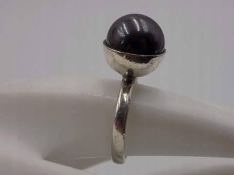Piękny stary srebrny damski pierścionek KULA roz. 12 biżuteria VINTAGE