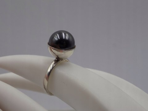 Piękny stary srebrny damski pierścionek KULA roz. 12 biżuteria VINTAGE