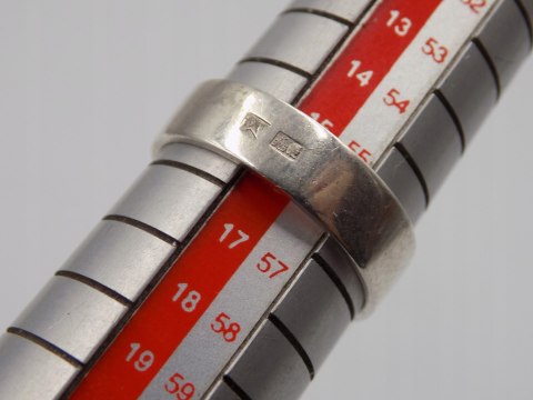 Piękny stary srebrny pierścionek MALACHIT r. 15/16 biżuteria srebro VINTAGE