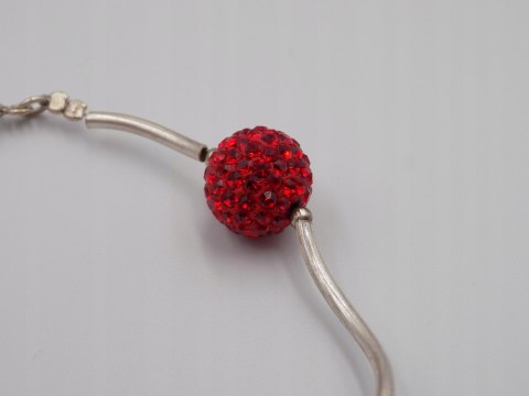 Stara piękna srebrna damska bransoletka KULKI CYRKONIE VINTAGE biżuteria