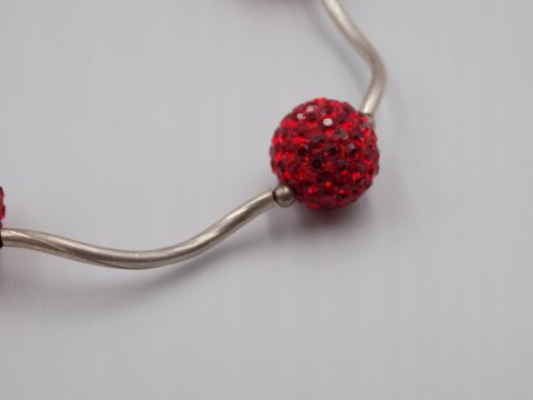 Stara piękna srebrna damska bransoletka KULKI CYRKONIE VINTAGE biżuteria