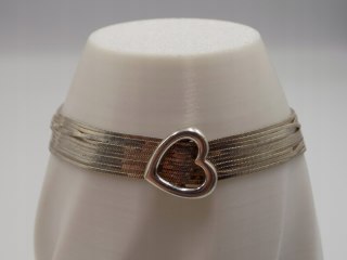 Stara piękna srebrna damska bransoletka SERCE srebro 925 VINTAGE biżuteria