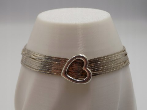 Stara piękna srebrna damska bransoletka SERCE srebro 925 VINTAGE biżuteria