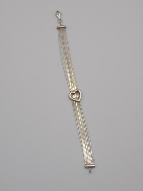 Stara piękna srebrna damska bransoletka SERCE srebro 925 VINTAGE biżuteria