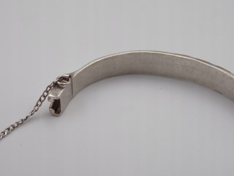 Stara srebrna damska bransoletka KOŁO BANGLA ŻYWICA srebro 925 VINTAGE