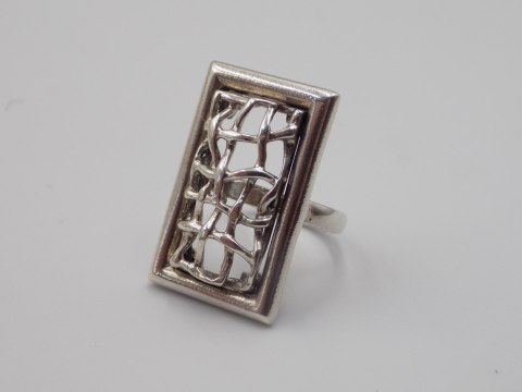 Stary damski srebrny ażurowy pierścionek roz. 10 srebro VINTAGE biżuteria