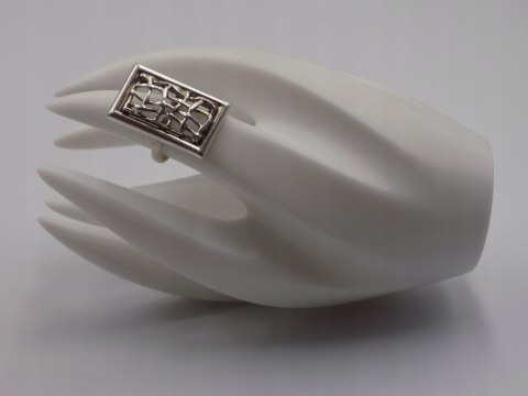 Stary damski srebrny ażurowy pierścionek roz. 10 srebro VINTAGE biżuteria