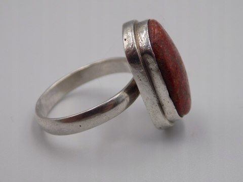 Stary damski srebrny pierścionek KORALOWIEC roz.20 srebro biżuteria VINTAGE