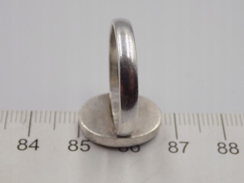 Stary damski srebrny pierścionek ONYKS czarny r.22 srebro VINTAGE biżuteria