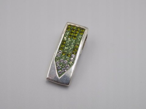 Stary piękny srebrny damski wisiorek/zawieszka CYRKONIE biżuteria VINTAGE