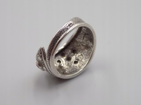 Stary srebrny damski autorski pierścionek/obrączka r. 13/14 srebro VINTAGE