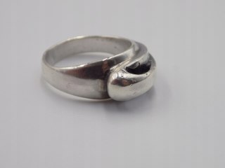 Stary srebrny damski autorski pierścionek/obrączka r.14 srebro 925 VINTAGE