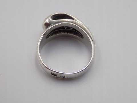 Stary srebrny damski autorski pierścionek/obrączka r.14 srebro 925 VINTAGE