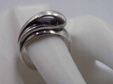 Stary srebrny damski autorski pierścionek/obrączka r.14 srebro 925 VINTAGE