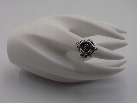 Stary srebrny damski pierścionek RÓŻA roz.12-srebro 925-biżuteria VINTAGE