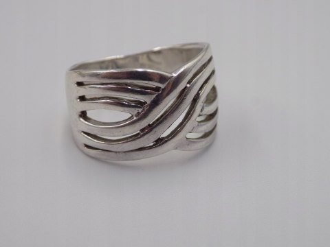 Stary srebrny damski pierścionek obrączka ażurowa r. 22 srebro 925 VINTAGE