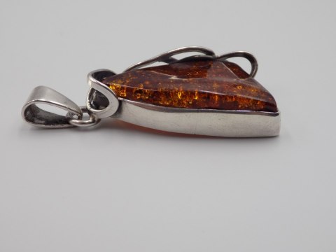 Stary srebrny damski wisiorek/zawieszka BURSZTYN srebro VINTAGE biżuteria