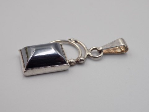 Stary srebrny damski wisiorek/zawieszka HEMATYT srebro biżuteria VINTAGE