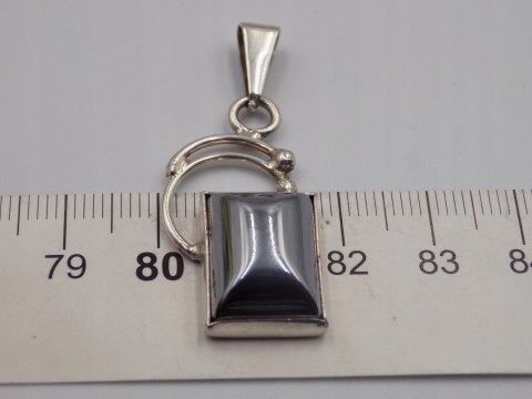 Stary srebrny damski wisiorek/zawieszka HEMATYT srebro biżuteria VINTAGE