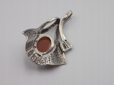 Stary srebrny damski wisiorek/zawieszka PIASEK PUSTYNI oksyda VINTAGE