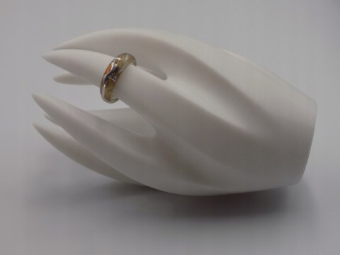 Stary srebrny pierścionek AKRYL cyrkonie roz.12 srebro biżuteria VINTAGE