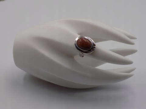 Stary srebrny pierścionek PIASEK PUSTYNI cyrkonie roz.14 biżuteria VINTAGE