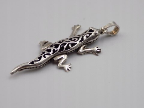 Stary, srebrny, wisiorek/zawieszka JASZCZURKA srebro 925 VINTAGE biżuteria