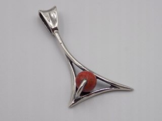 Stary, srebrny, wisiorek/zawieszka KORALOWIEC srebro 925 VINTAGE biżuteria