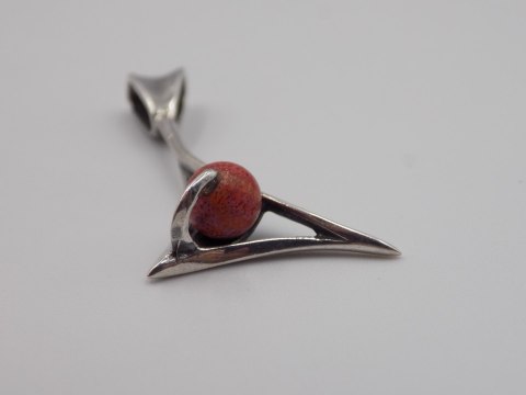 Stary, srebrny, wisiorek/zawieszka KORALOWIEC srebro 925 VINTAGE biżuteria