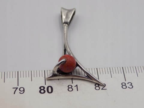 Stary, srebrny, wisiorek/zawieszka KORALOWIEC srebro 925 VINTAGE biżuteria