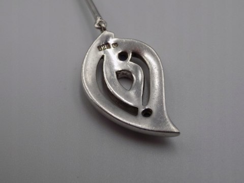 Stary srebrny wisiorek/zawieszka MASA PERŁOWA + CYRKONIE srebro VINTAGE