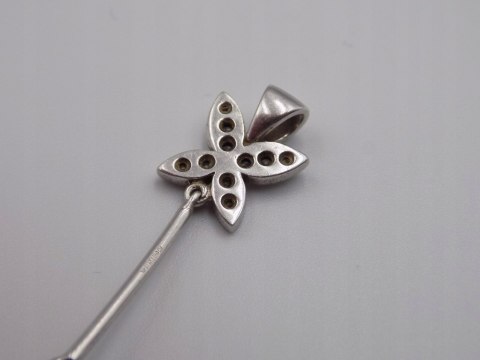 Stary srebrny wisiorek/zawieszka MASA PERŁOWA + CYRKONIE srebro VINTAGE