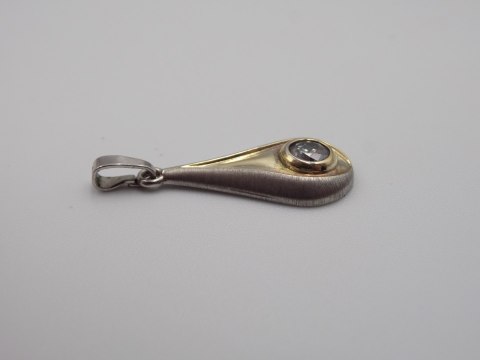 Stary srebrny wisiorek/zawieszka ZŁOCENIE CYRKONIA srebro VINTAGE biżuteria