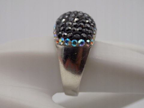 Bajeczny damski srebrny pierścionek CYRKONIE roz. 18/19 srebro 925 VINTAGE