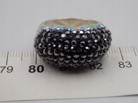 Bajeczny damski srebrny pierścionek CYRKONIE roz. 18/19 srebro 925 VINTAGE