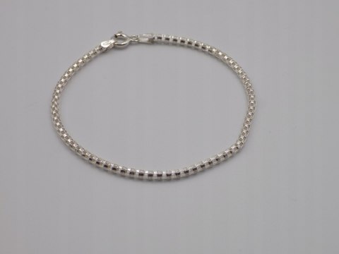 Piękna, delikatna,srebrna, damska bransoletka - KRATKA srebro 925 biżuteria