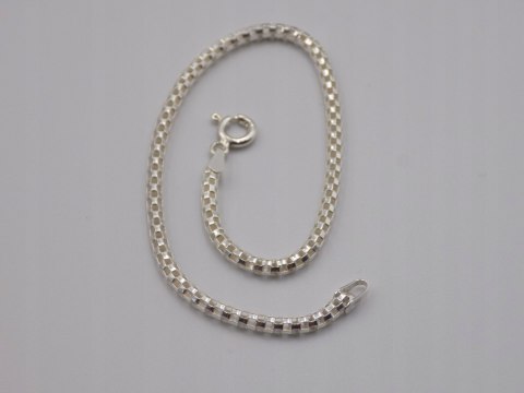 Piękna, delikatna,srebrna, damska bransoletka - KRATKA srebro 925 biżuteria