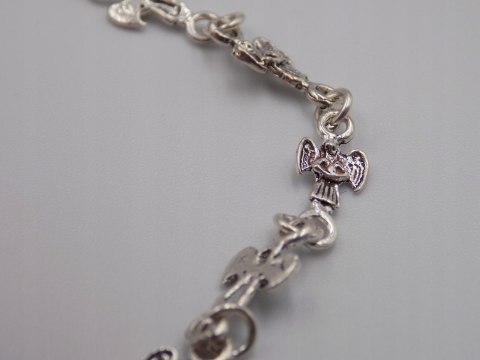 Piękna, srebrna, damska bransoletka - ANIOŁKI srebro 925 biżuteria