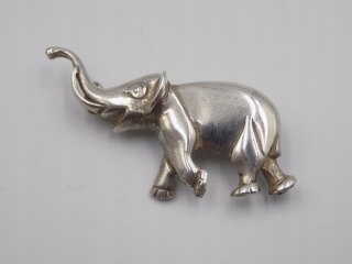 Piękna, stara, damska, srebrna broszka - SŁOŃ srebro 925 VINTAGE biżuteria