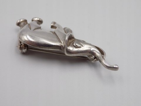 Piękna, stara, damska, srebrna broszka - SŁOŃ srebro 925 VINTAGE biżuteria