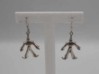 Piękne, stare, srebrne kolczyki PAJACE ruszające się - srebro - biżuteria