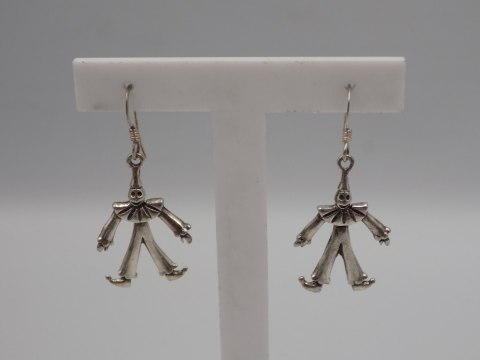 Piękne, stare, srebrne kolczyki PAJACE ruszające się - srebro - biżuteria