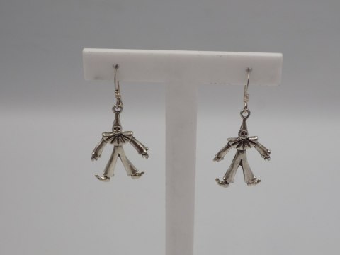 Piękne, stare, srebrne kolczyki PAJACE ruszające się - srebro - biżuteria