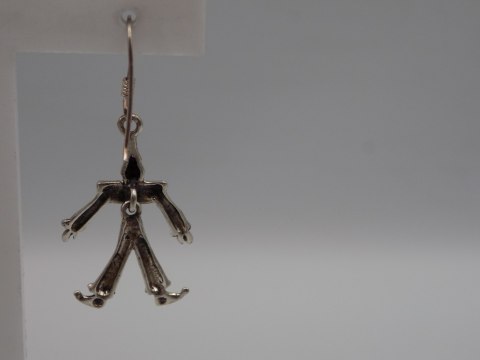 Piękne, stare, srebrne kolczyki PAJACE ruszające się - srebro - biżuteria