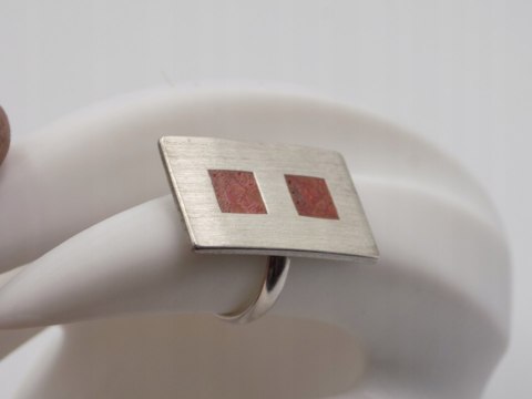 Piękny,stary, srebrny, damski pierścionek KORALOWIEC roz. 10 srebro VINTAGE