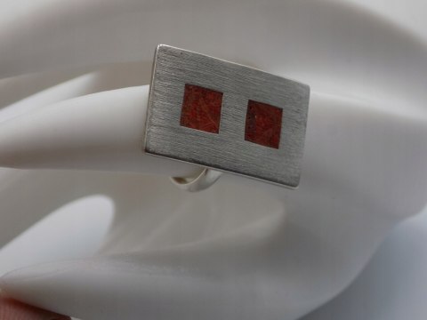 Piękny,stary, srebrny, damski pierścionek KORALOWIEC roz. 10 srebro VINTAGE